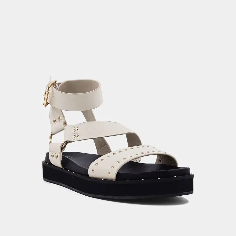 Shu Shop Cameron Cream Studded Ankle Strap Sandals
NEW in Box size 6